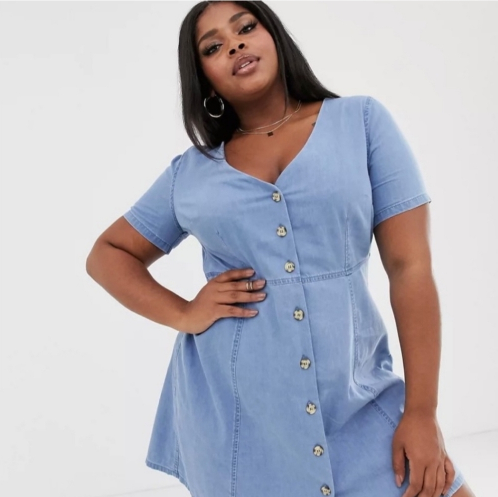 NWT ASOS Curve Denim Tea Dress
